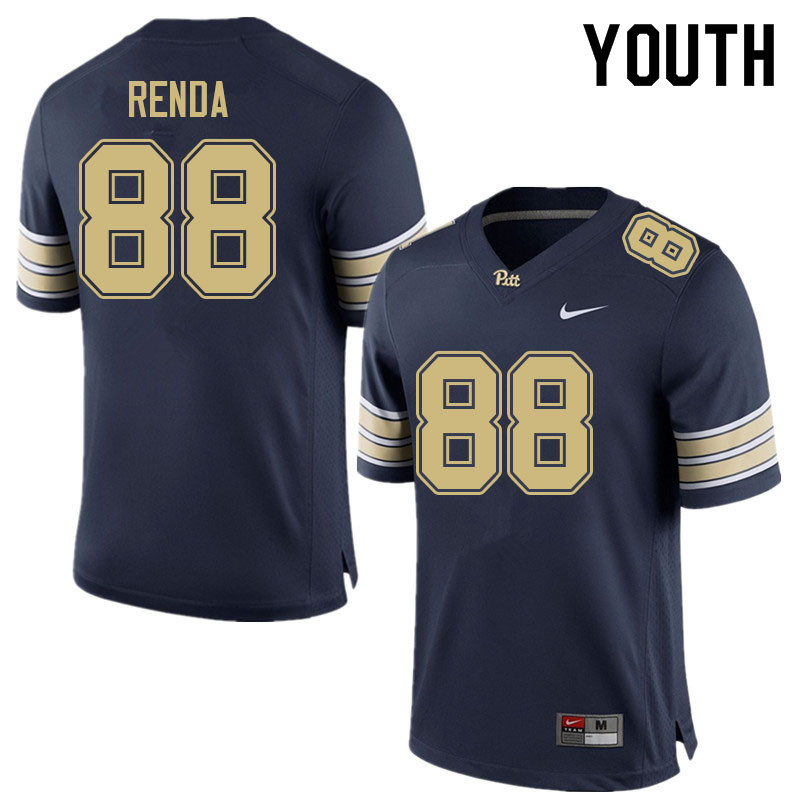 Youth #88 Jake Renda Pitt Panthers College Football Jerseys Sale-Navy